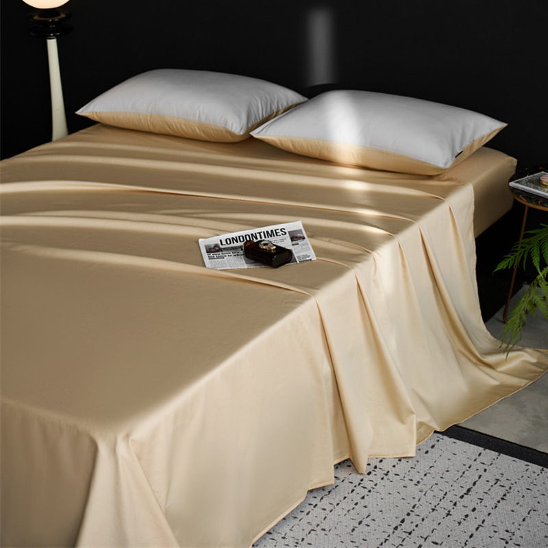 Sábana de algodón de fibra larga de Xinjiang de alta gama pieza individual 100s algodón puro algodón simple y doble edredón grueso funda de almohada de tres piezas