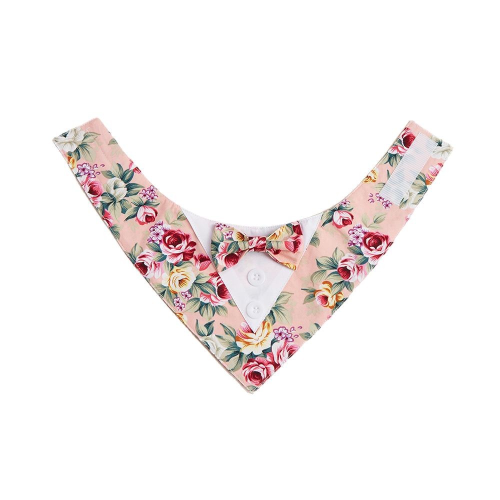 TANPOPO Traje de flores nuevo transfronterizo Toalla de saliva para mascotas Toalla triangular para mascotas Velcro Bufanda para perros