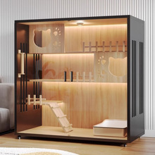 实木猫别墅家用豪华猫屋室内全景猫柜猫窝爬架一体猫咪房子猫笼子