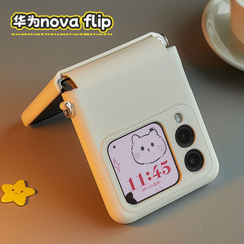 适用于新款华为novaflip手机壳小折叠屏全包防摔手机套可爱波点猫|undefined