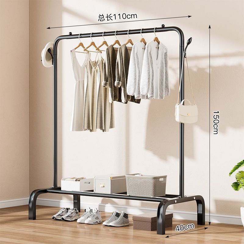 블랙 - 업그레이드된 단극 110cm + 옷걸이