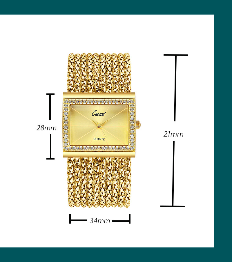 Alloy Strap Material Classic Style Shiny Solid Color Jewelry Buckle Quartz Watch Women's Watches