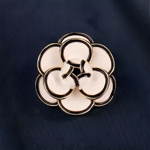 Tweed Style Camellia Brooch High-End Women's French Retro Enamel Corsage Elegant Design Pin Outwear Accessories