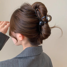 复古圆珠抓夹女大号发量多鲨鱼夹头发夹子气质后脑勺盘发发夹头饰