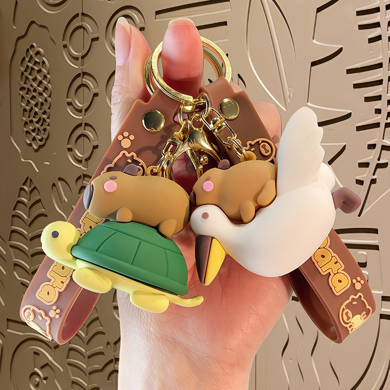 Internet Celebrity Capibala Cartoon Keychain Cute Capybara Pendant Doll Doll Backpack Pendant Key Chain Gift