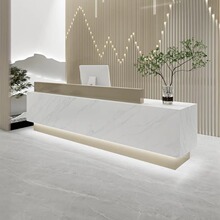 定制公司酒店宾馆前台接待柜台现代烤漆吧台简易收银台小型商务