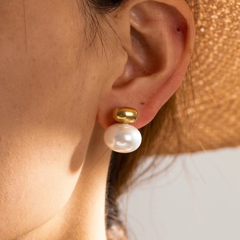 1 Pair Quantity 1 Pair Elegant Simple Style Geometric Flower Plating 304 Stainless Steel Drop Earrings Ear Studs