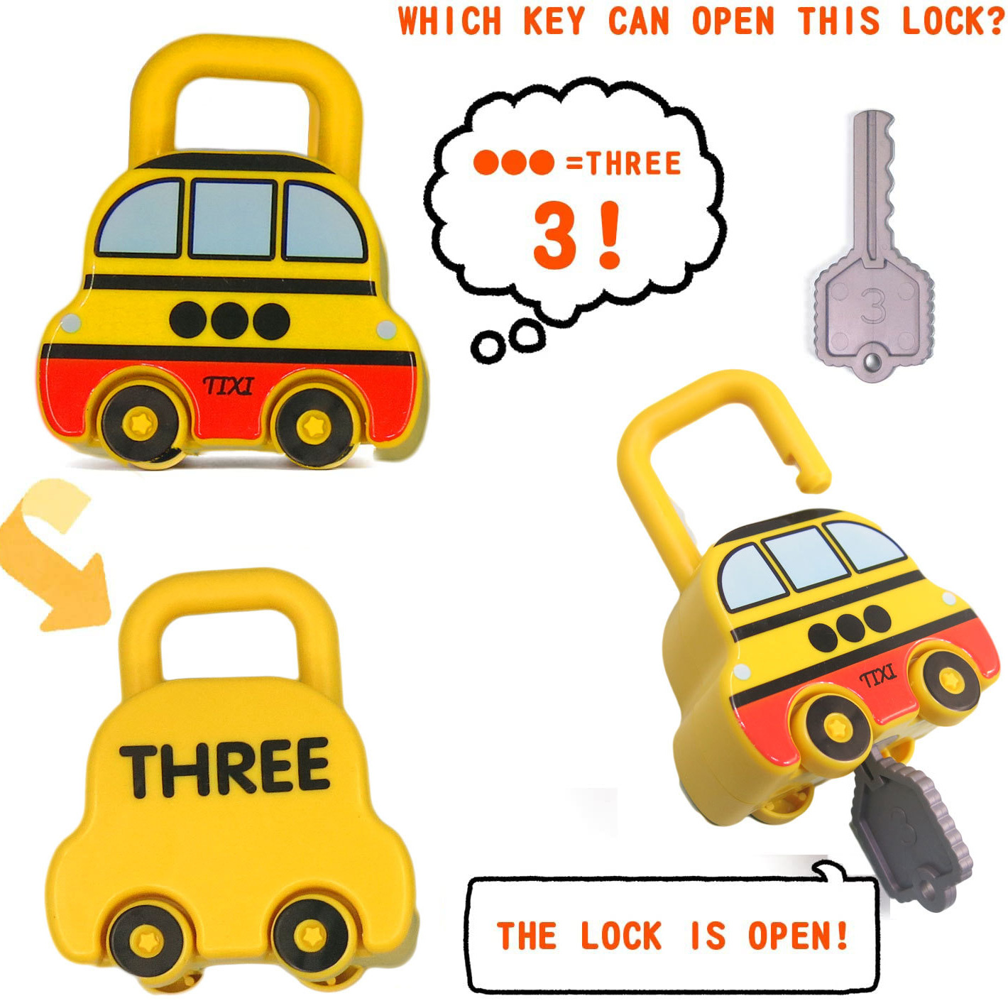 Nuevo bebé educación temprana cognitiva vehículo a juego clave scooter Montessori educación desbloqueo juguete