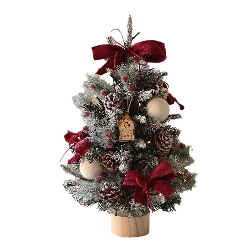 Nuevos productos transfronterizos árbol de Navidad con lámparas árbol de escritorio PE pequeño árbol de Navidad decoración de Navidad Amazon al por mayor
