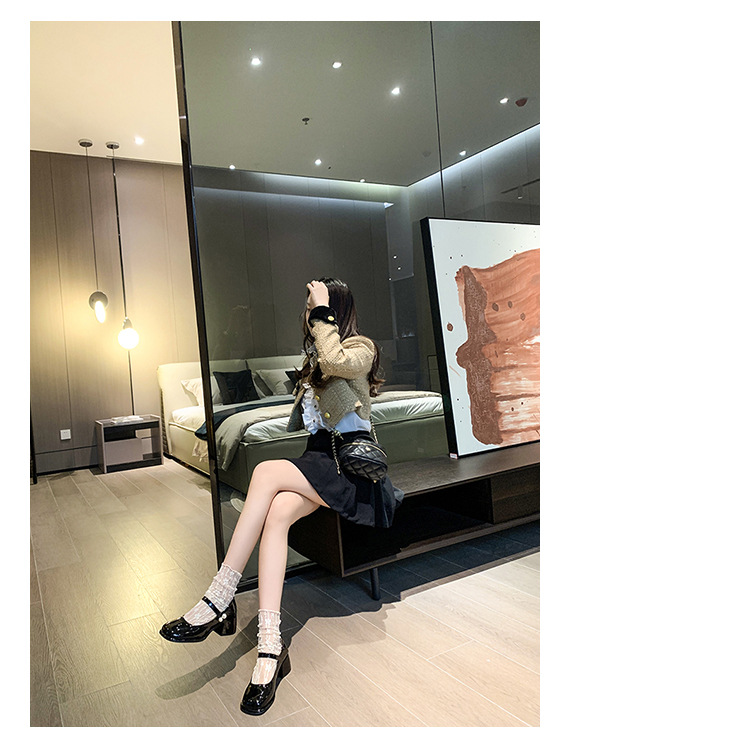 Mary Jane Little Leather Children's Summer 2024 Spring/Summer New Pearl Button Fairy Soft Thick Heel Shoes Girl_voghion.com