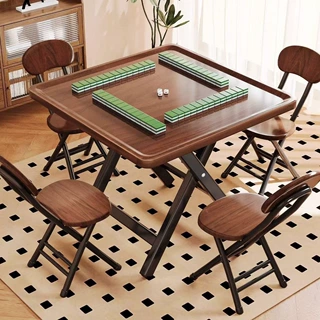 简约折叠桌子小户型客厅餐桌老年人麻将桌棋牌桌户外便携露营茶几