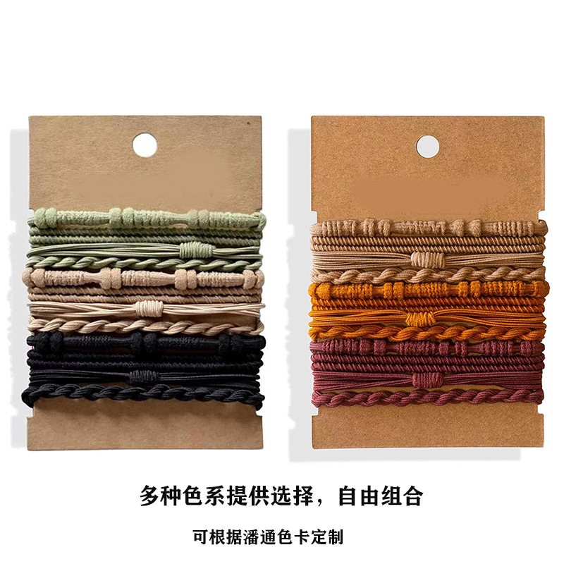 Cross-Border Amazon Popular Braided Retro Hair Band Headband Bracelet Rubber Band Headband Hair Rope Female Bohemian Style