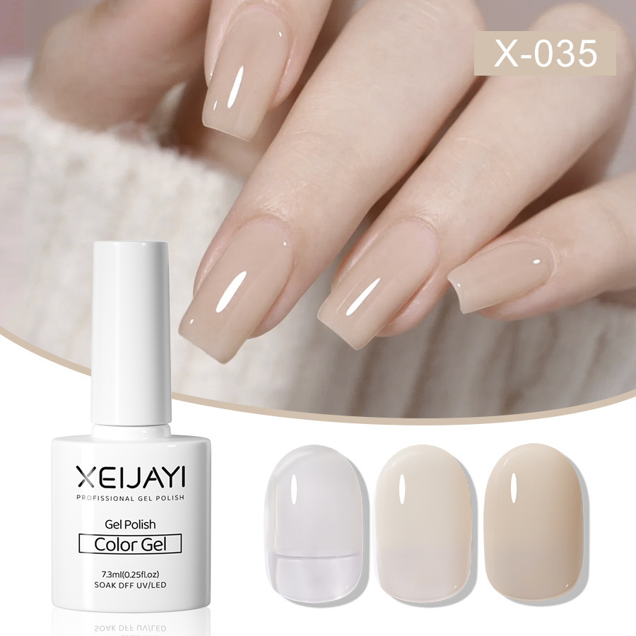 Nail Polish glue nude color ice transparent glue New Internet celebrity popular color jelly nude color nail phototherapy glue for nail salon