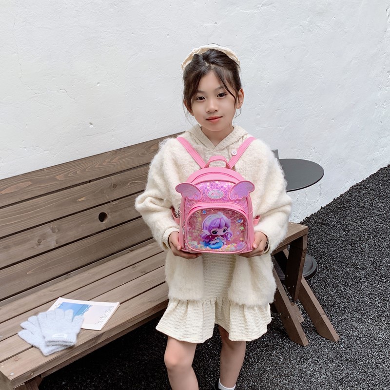 Hermosa mochila de princesa pequeña, ala pequeña, mochila de jardín de infantes, nueva mochila infantil coreana