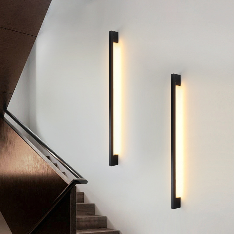 LED nuevo creativo lámpara de pared larga moderna y minimalista nórdica sala de estar sofá dormitorio pared de fondo pared pared pared parrilla lámpara