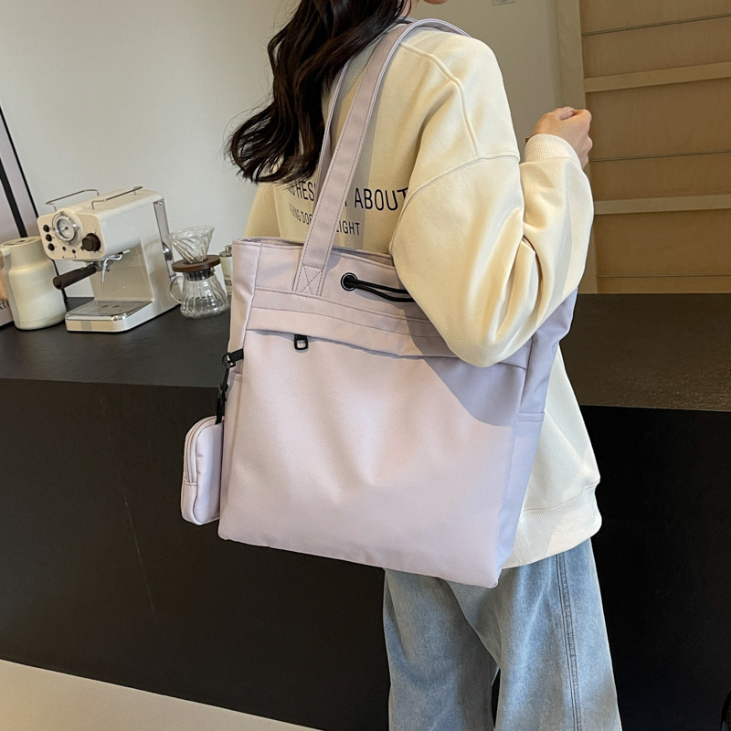 Canvas Tote Bag for Female Students, Large Capacity School Bag, 2026 New Model, Ruiying Commuter Lightweight Casual Shoulder Bag