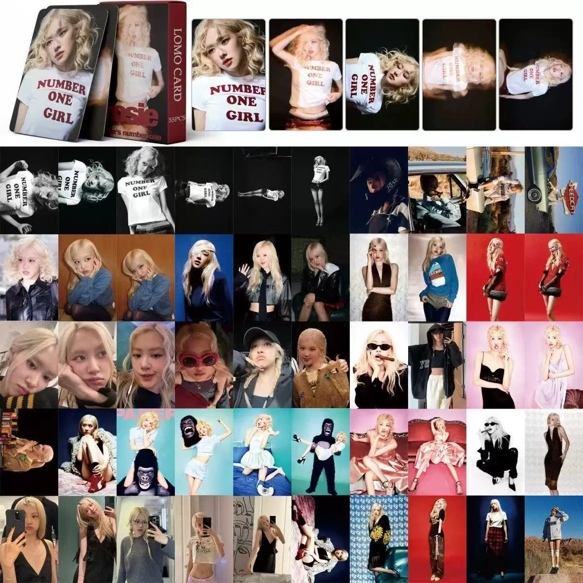 [Большой тираж в наличии] 55 карточек из альбома Rose "Number One Girl" — сувенирная LOMO-карта с изображением участницы
