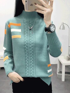 This year's popular and beautiful thickened half turtleneck women's sweater 2023 autumn and winter new hot style inner layering shirt