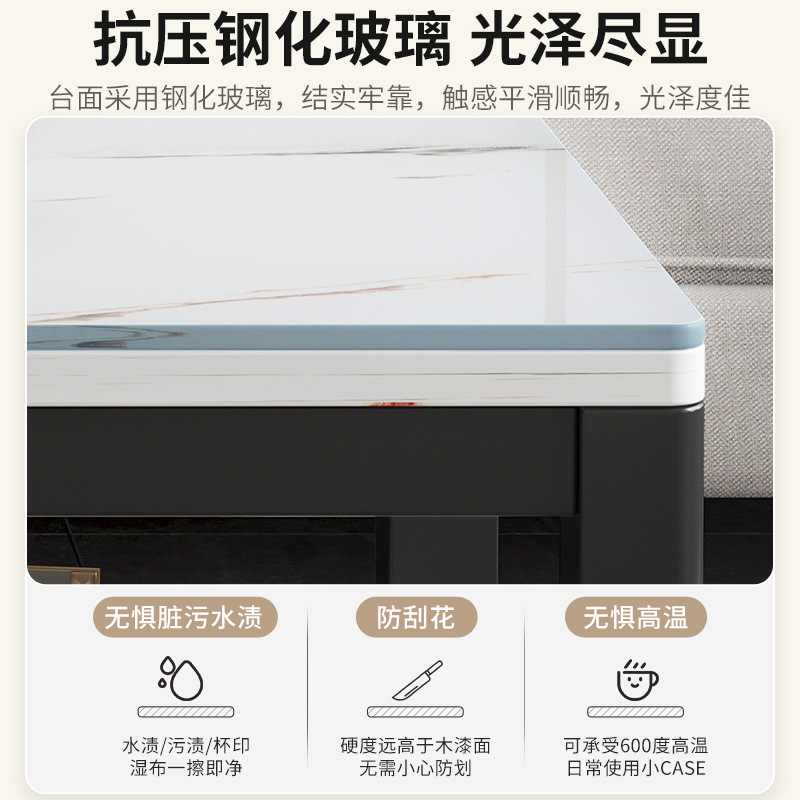 Mesa de té sala de estar doméstica moderna mini oficina de vidrio mini mesa de té 2023 nueva mesa pequeña