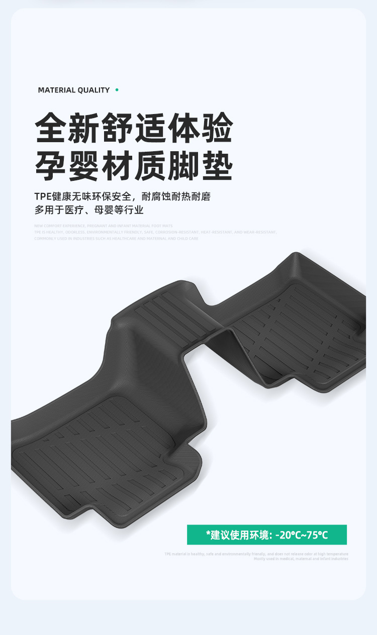 TPE Car Floor Mats Trunk Mats Seat Back Mats for Audi Q5L 24-26