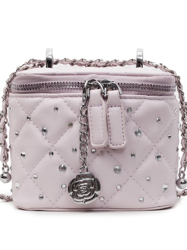 Bolso de moda coreana de estilo de diamante de cadena de estilo de fragancia para mujeres 2025 nueva caja pequeña bolsa cuadrada alta bolsa de mochila versátil