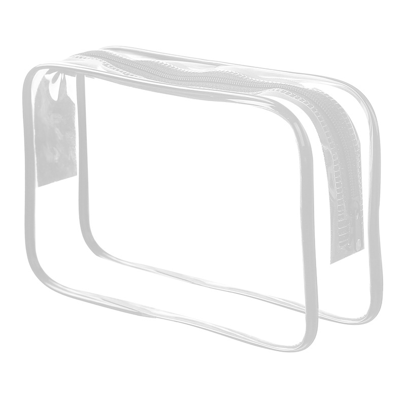 Bolsa de lavado transparente a prueba de agua de PVC gruesa, bolsa de maquillaje de gran capacidad, bolsa de almacenamiento de maquillaje portátil, bolsa de lavado de viaje