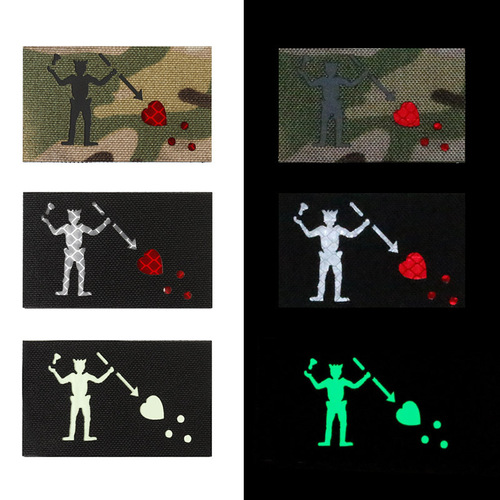 Beard IR Reflective Velcro Armband Luminous Pirate Edward Hat Morale Badge Tactical Bag Badge