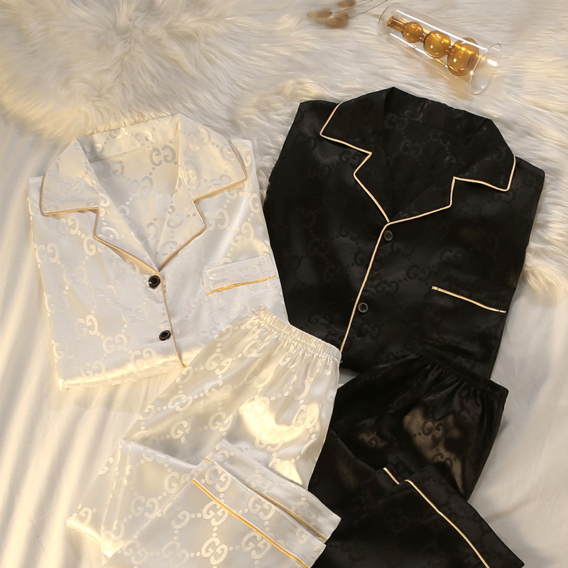 Pijamas de pareja de alto grado primavera y otoño seda de hielo manga larga celebridad de Internet 2023 Nuevo más tamaño ropa de hogar de seda para hombre invierno