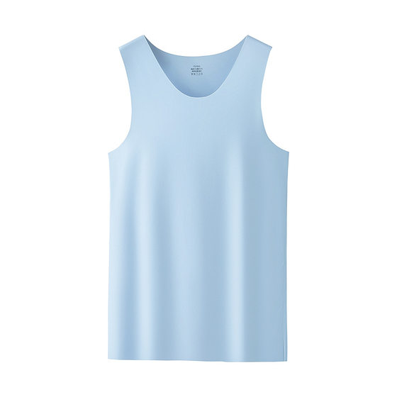 [walking volume boutique] new double-sided ice silk spring and summer men's sports leisure vest seamless thin sleeveless T-shirt