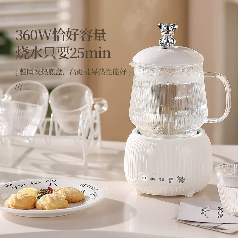 Здоровый чайник полностью автоматический кнопочный высокий borosilicate стекло офисное цветочное чайник SW-15YJ33