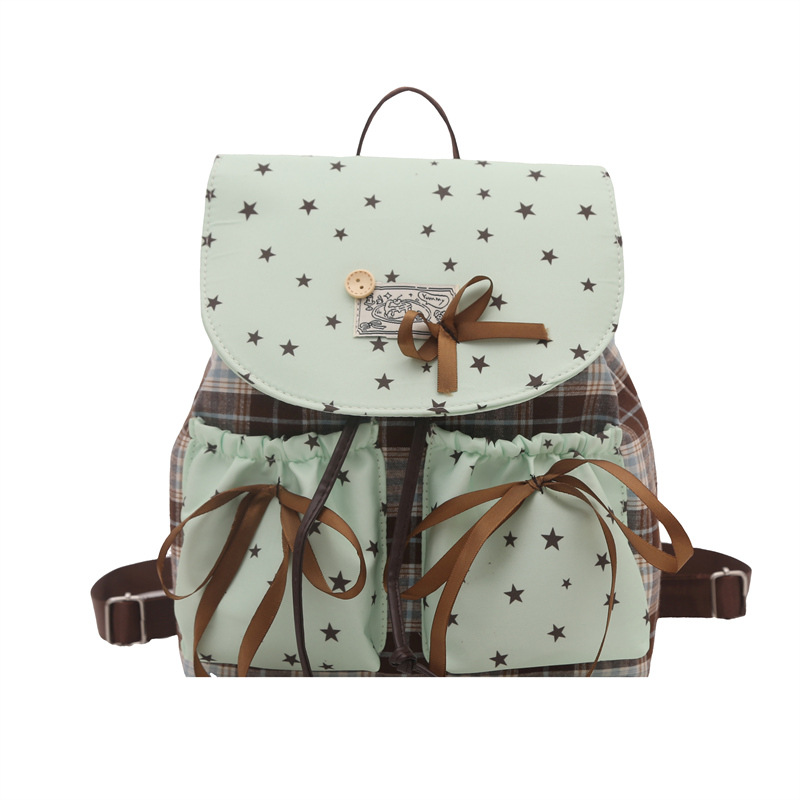Arco ondulado coreano ins estilo extranjero mochila multifuncional dulce para estudiantes en clase mochila universal