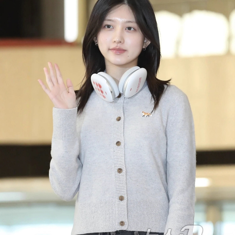 The Spring Festival Is Open on the Same Day, French Style Fox Embroidered Wool Knitted Cardigan