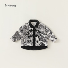 邦选童装水墨国风衣服春秋季新品男童夹克衫新中式上衣儿童外套