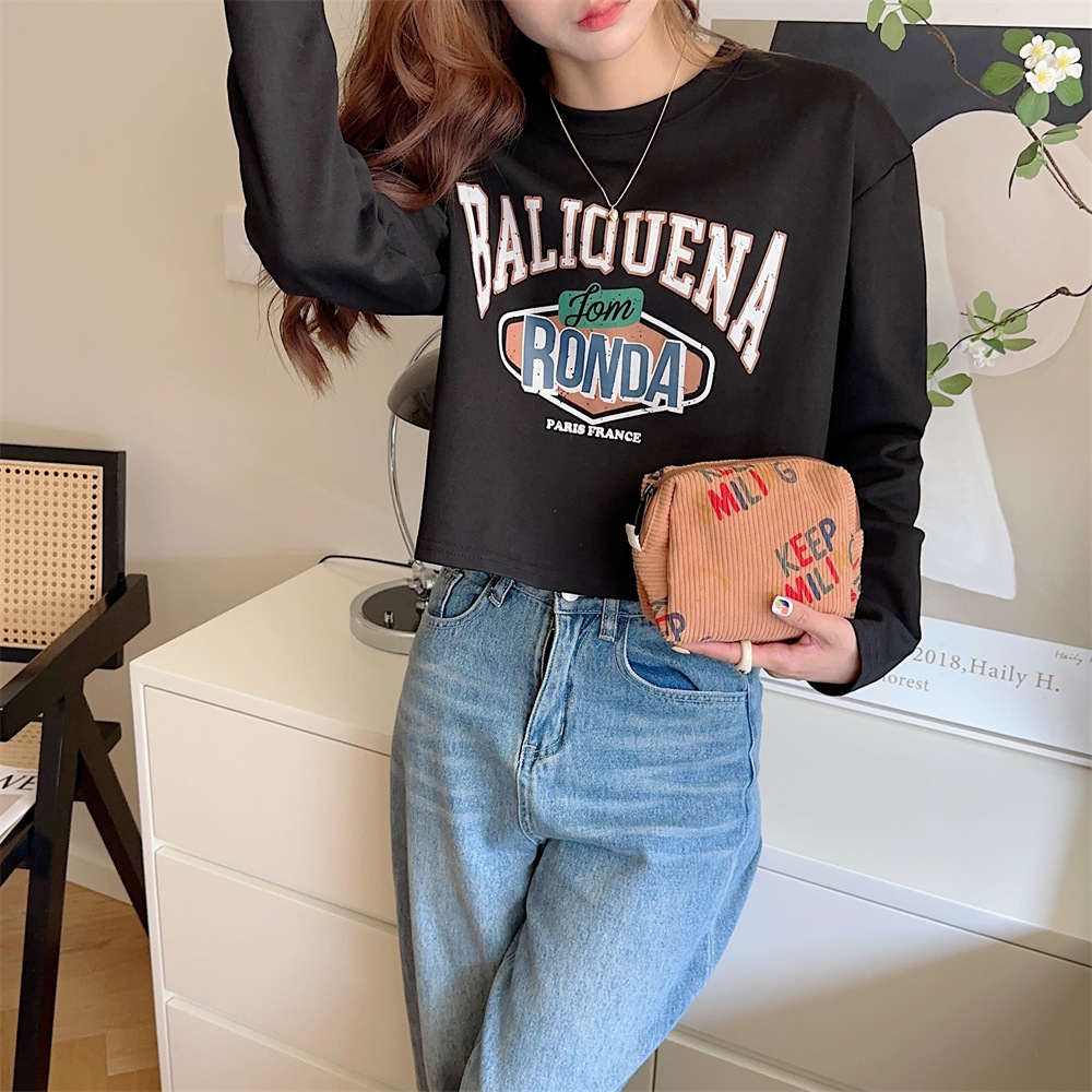 38182 ins retro Artistic pen case, corduroy fresh letter stationery box, student portable storage makeup bag undefined