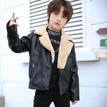 童装男童皮衣机车皮夹克2025秋冬韩版中小童翻领儿童外套加厚保暖