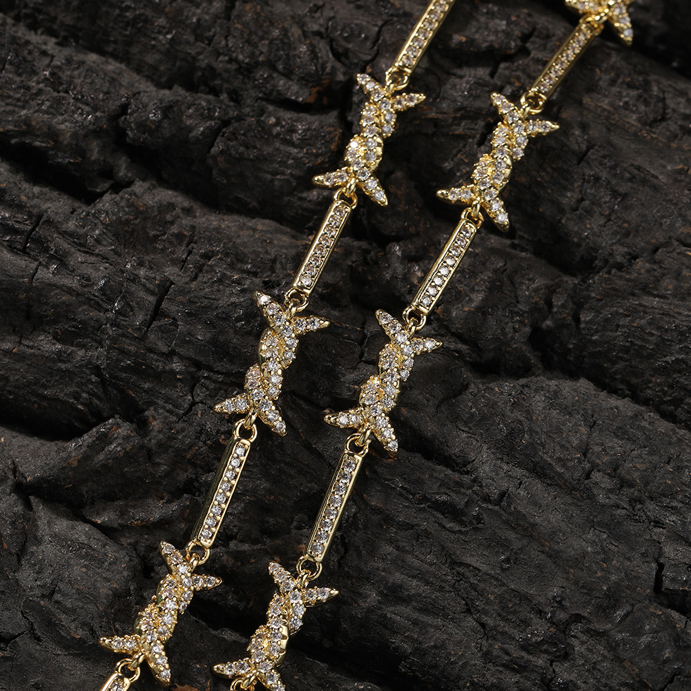 Thorn Fine Wire Necklace With Zircon For Men Elegant Accessory_voghion.com