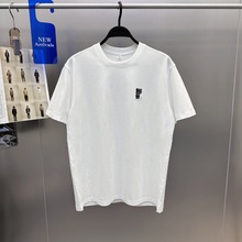 男裝夏季短袖新款時尚小熊字母T恤合體商務白色T恤男潮 B1DAC2320
