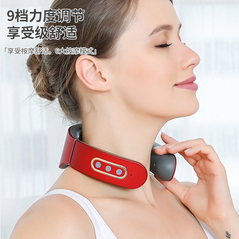 跨境多功能脊椎脖子肩颈热敷劲椎按摩护颈仪颈椎按摩器颈部按摩仪|undefined