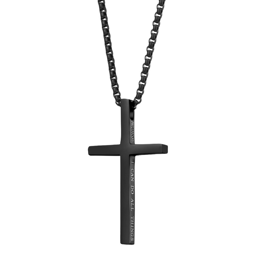 Transfronterizo Amazon titanio acero simple cruz collar neutral Estilo libre de género hombres y mujeres colgante suéter cadena colgante