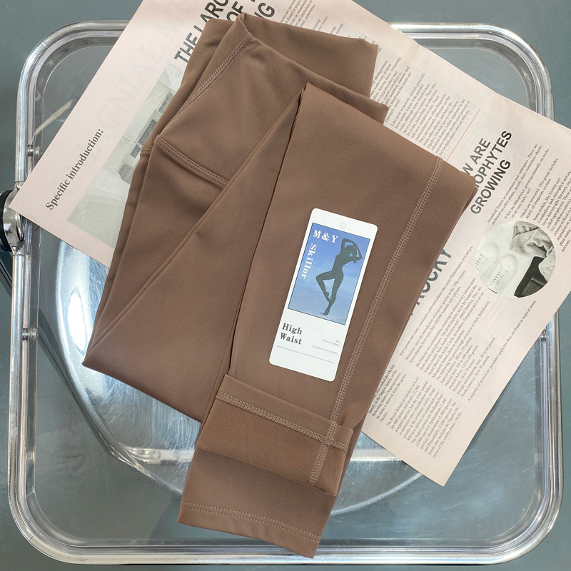 Lulu mismo nude cintura alta pantalones de yoga de lana Otoño e Invierno de las mujeres no incómodo área medias deportivas correr pantalones de fitness