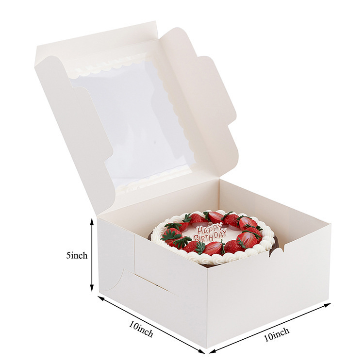 現品白カード天地蓋紙箱開窓透明ケーキ箱パン洋菓子焙煎包装箱cake box|undefined
