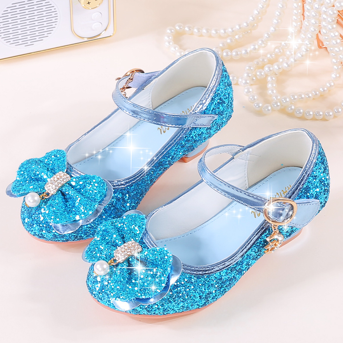 Transfronteriza Amazon venta caliente zapatos de tacones altos de niñas zapatos de princesa para niños zapatos de niños zapatos de espectáculo zapatos de cristal de niñas image 3