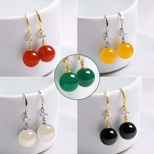  New Trend Earrings 925 Silver Agate Jewelry for Women