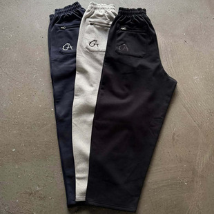 2025 new European and American cross-border leisure simple couple fashion creative double waist embroidery folding pants wholesale