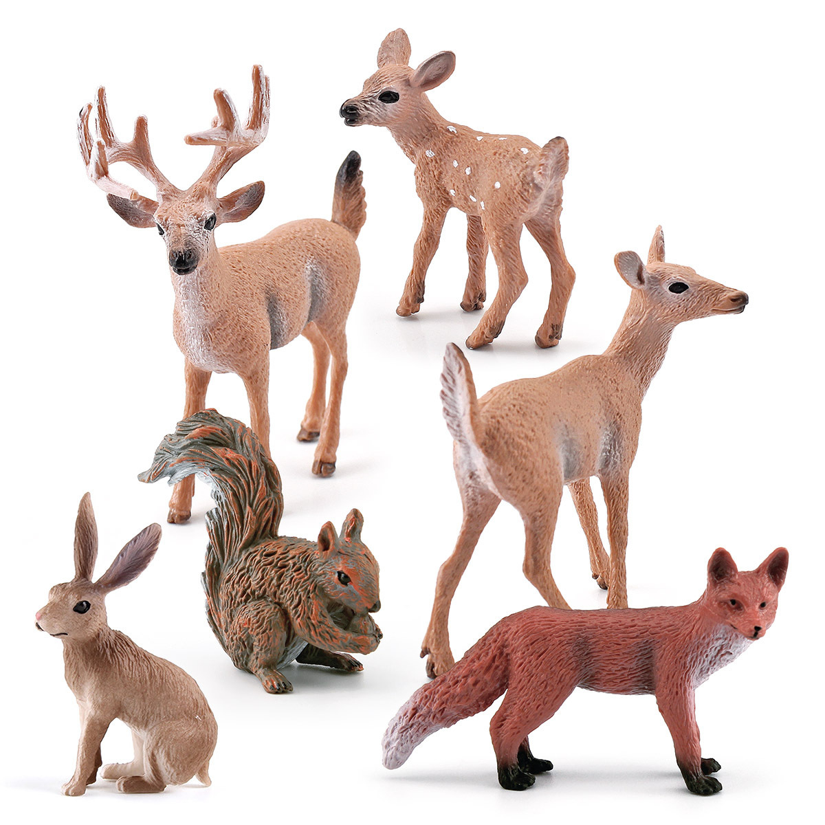 Amazon simulación ardilla zorro conejo blanco cola ciervos modelo bosque animal Navidad decoración estática juguete