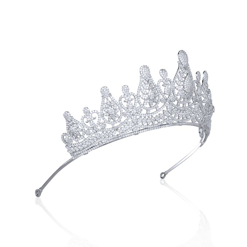 Title 8, Micro Set Zircon Crown Wedding Headwear Bridal ...