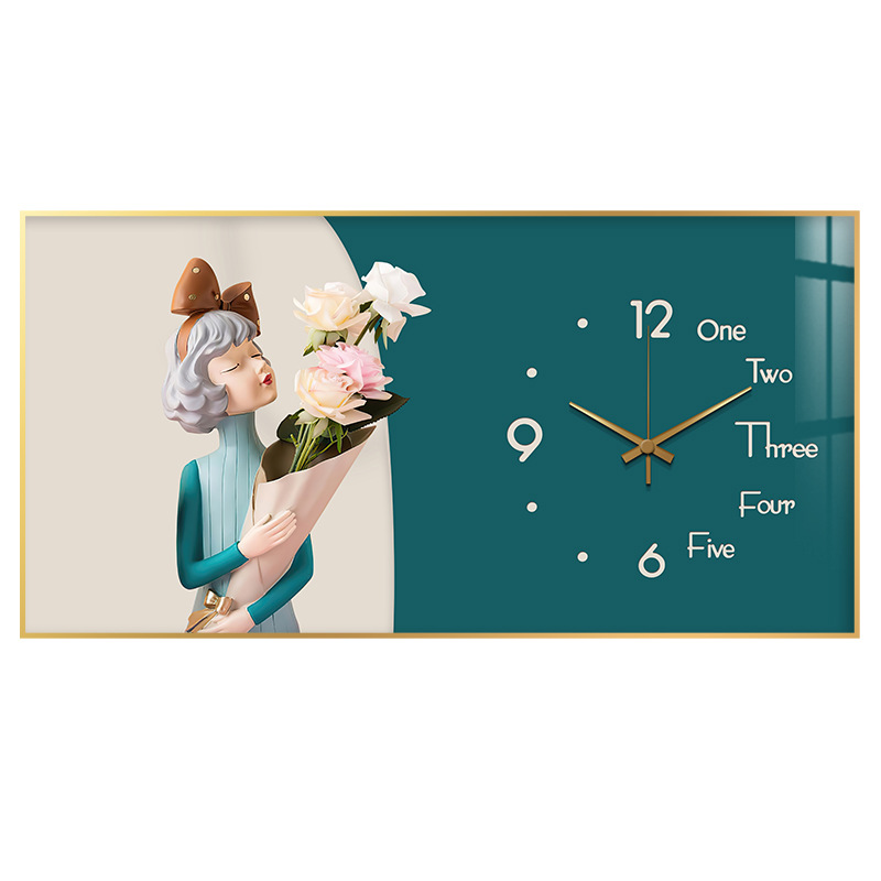 Niña nórdica caja de medidor pintura decorada sin agujeros de perforación de tapa de encendido interruptor de alimentación caja de interruptor con reloj colgar pintura