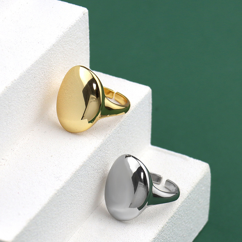 Korean Style Glossy Index Finger Ring 2021 New Oval Ins Simple Fashion Personalized Opening Ring Braceletpicture18