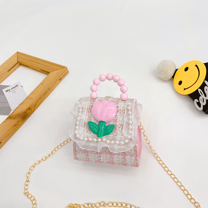 Bolso de los niños de otoño e invierno Nueva Moda Perla Chica bolsa de mensajero linda princesa niña bebé estilo Exterior cambio bolsa de accesorios