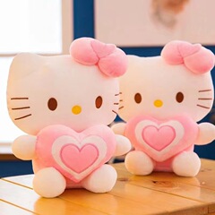 抱心kt猫ぬいぐるみかわいい蝶結び猫人形女の子誕生日プレゼント抱き枕愛猫